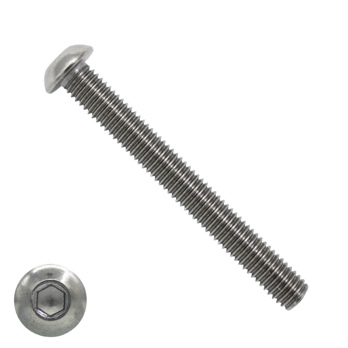 Alternatieve afbeelding voor Linsensschrauben inbus M6 x 60mm Edelstahl A4 ISO7380-1 50 Stück