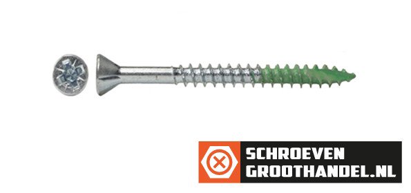 Alternatieve afbeelding voor MDF-Schrauben 4x50mm verzinkt fräskopf POZI 200 Stück