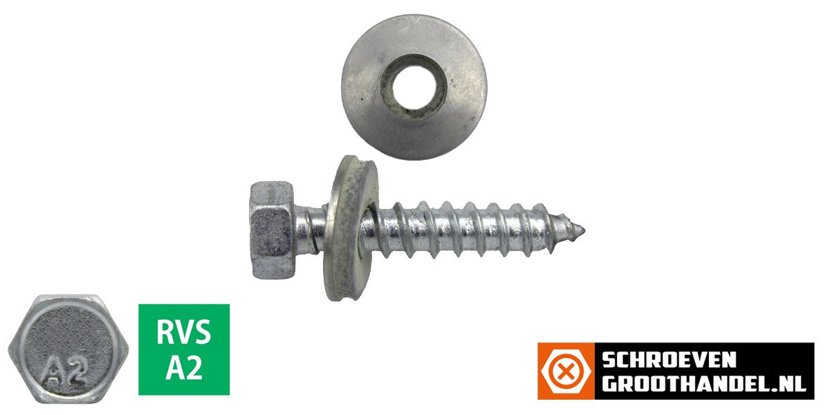 Alternatieve afbeelding voor Montageschrauben Edelstahl A2 6,5x13mm mit Dichtungsring 16mm 500 stück