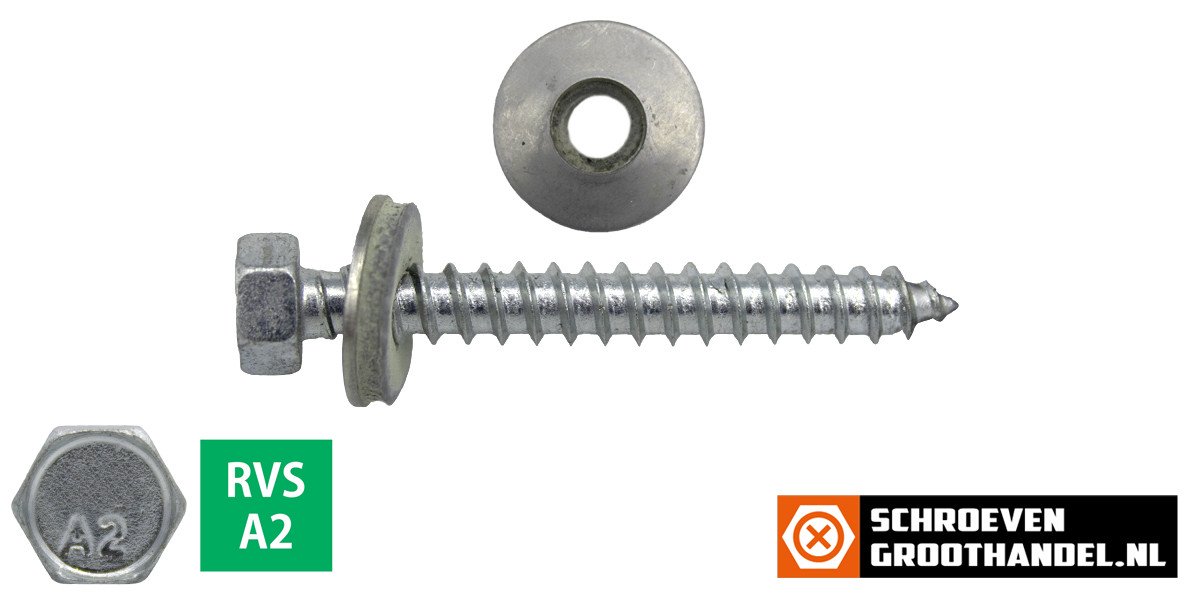Alternatieve afbeelding voor Montageschrauben Edelstahl A2 6,5x40mm mit Dichtungsring 16mm 200 stück