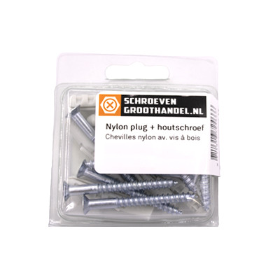 Alternatieve afbeelding voor Nylon Dübel mit Holzschrauben 5mm 20 Stück