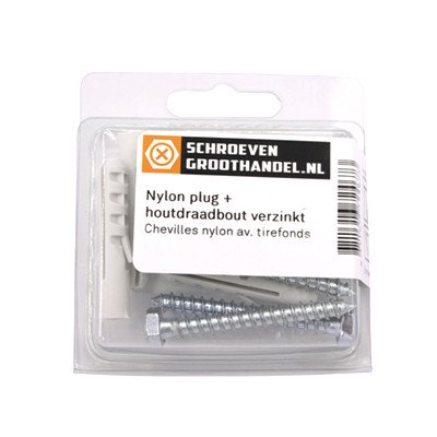 Alternatieve afbeelding voor Nylon Dübel 10mm mit Schlüsselschrauben 8x60 4 Stück