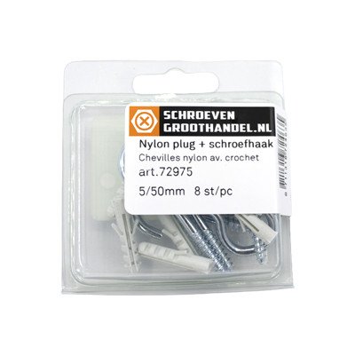 Alternatieve afbeelding voor Nylon Dübel 5mm mit Schraubhaken 50mm 8 Stück