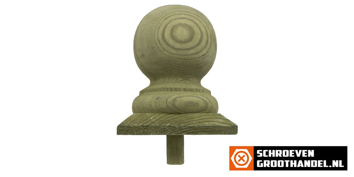 Alternatieve afbeelding voor Pfostenkappe mit Kugel-de luxe 80x80mm Holz 1 Stück