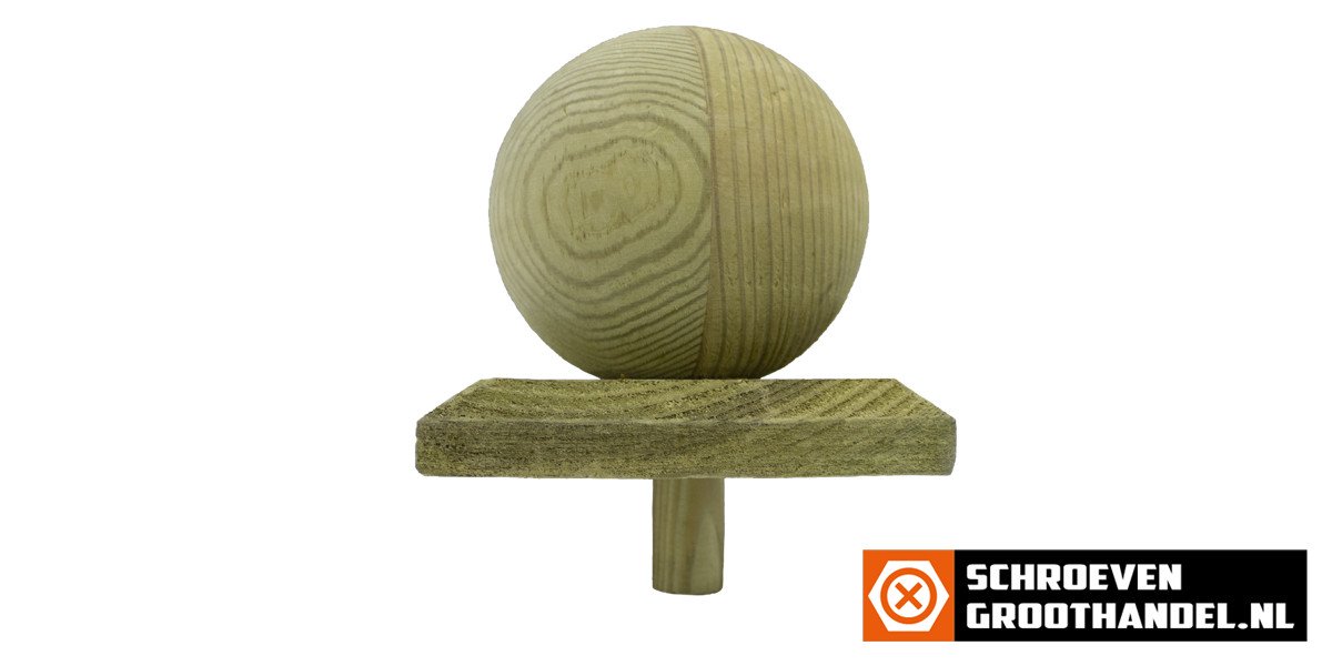 Alternatieve afbeelding voor Pfostenkappe mit Kugel 100x100mm Holz 1 Stück