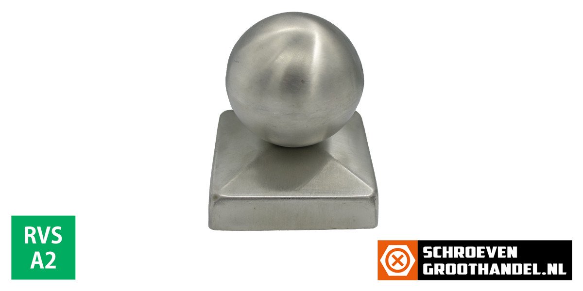 Alternatieve afbeelding voor Pfostenkappe mit Kugel 71x71mm Edelstahl A2 1 Stück