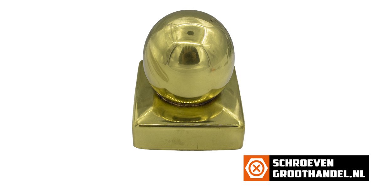 Alternatieve afbeelding voor Pfostenkappe mit Kugel 71x71mm Messing 1 Stück