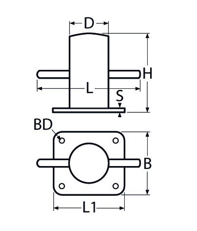 Alternatieve afbeelding voor Poller 180mm Edelstahl A4 1 Stück