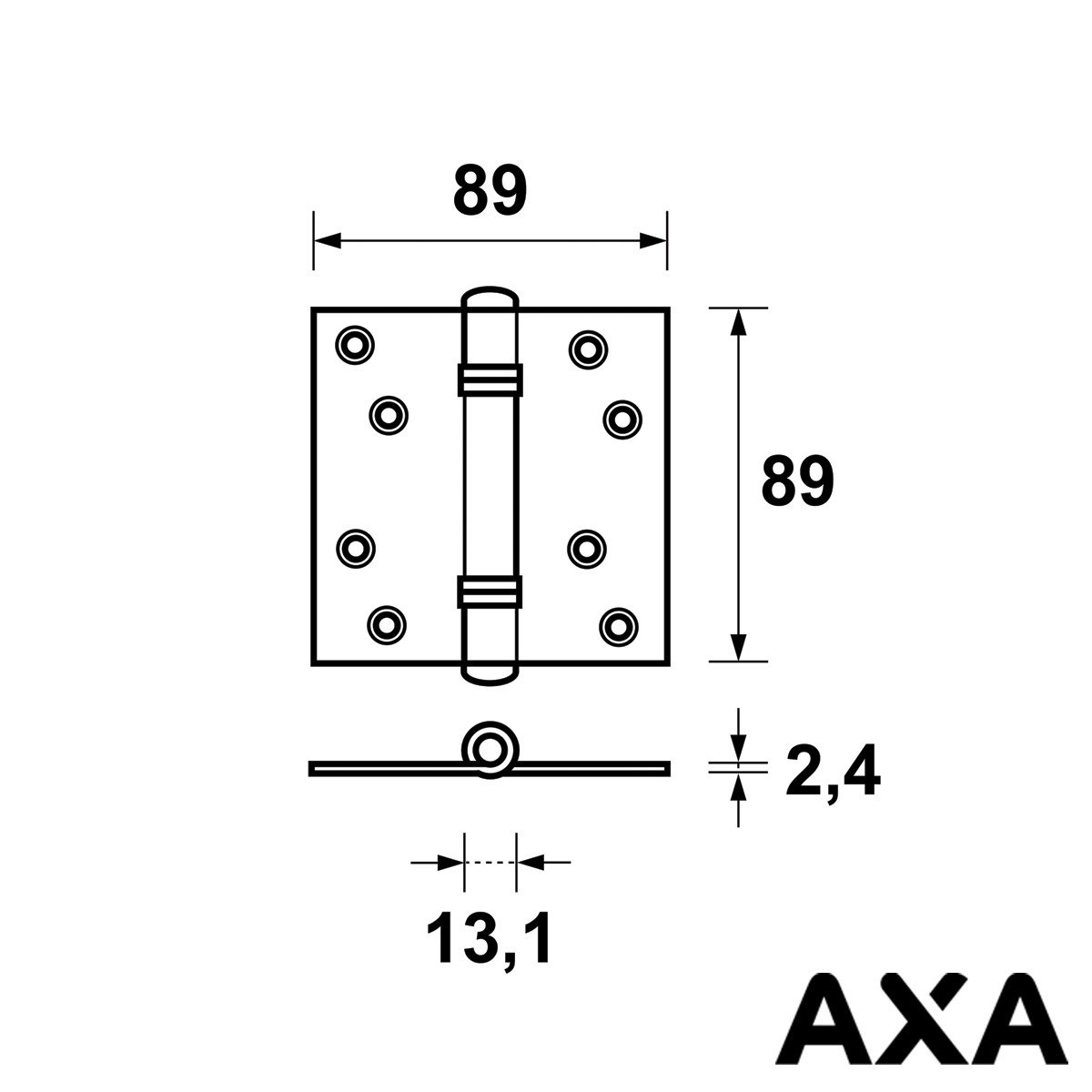 Alternatieve afbeelding voor Scharnier 89X89MM mit Kst.Venelite Lagerung 1 Stück