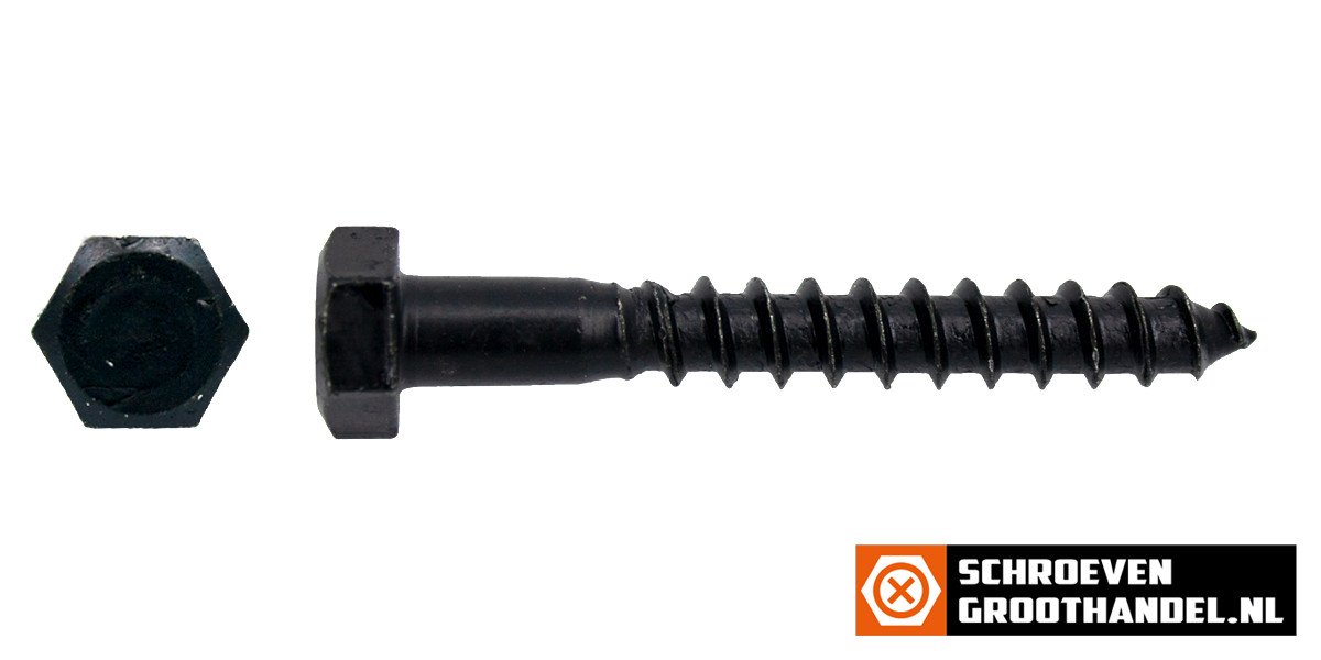 Alternatieve afbeelding voor Schlüsselschrauben M8 Schwarz verzinkt 8x30mm Din571 25 Stück