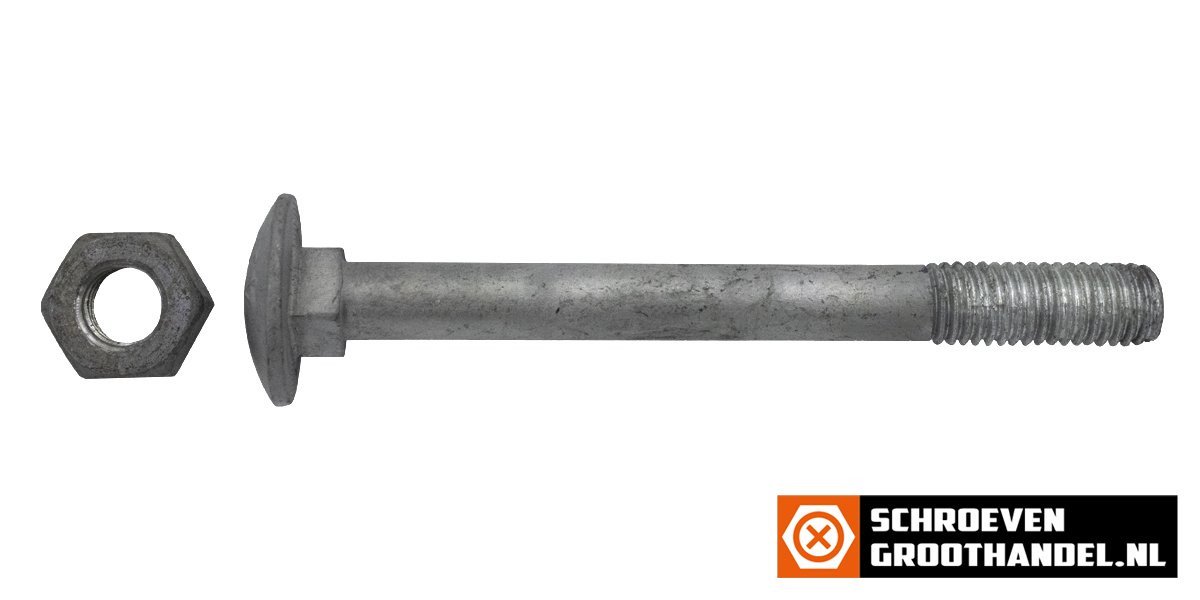 Alternatieve afbeelding voor Schlossschrauben  M12 x 280mm feuerverzinkt Din603 Muttern 25 Stück