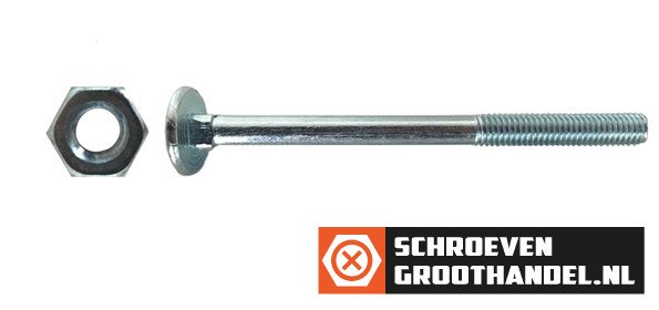 Alternatieve afbeelding voor Schlossschrauben  M6 x 120mm verzinkt Din603  mit Muttern 25 Stück