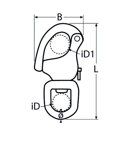 Alternatieve afbeelding voor Schnappschäkel mit Wirbelauge 9x128mm Edelstahl A4 1 Stück