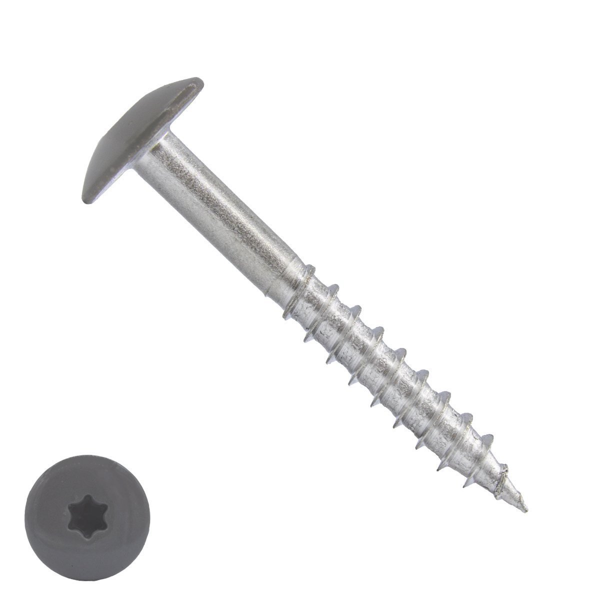 Alternatieve afbeelding voor Schrauben für Trespa® / HPL-Platten 4,8x25mm RAL7037 Staubgrau Edelstahl A2 TORX 100 Stück
