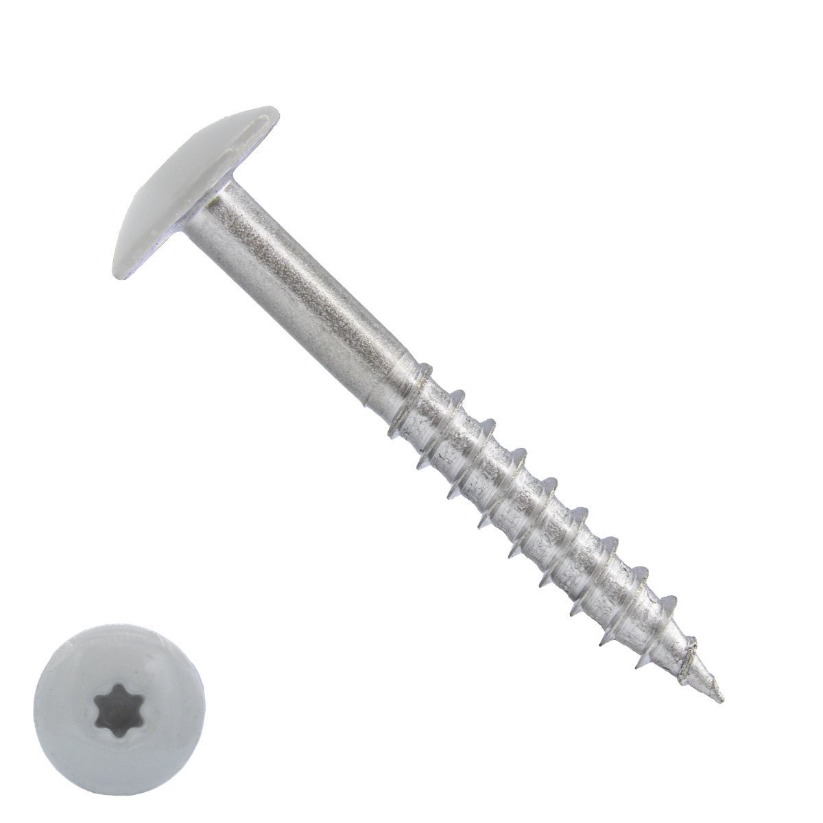Alternatieve afbeelding voor Schrauben für Trespa® / HPL-Platten 4,8x38mm RAL7035 Lichtgrau Edelstahl A2 TORX 100 Stück