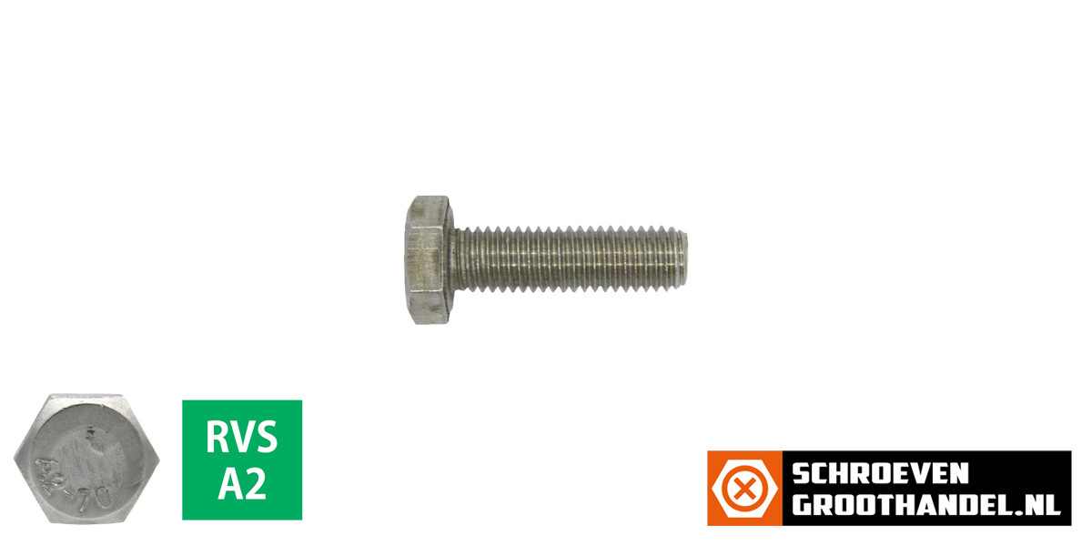 Alternatieve afbeelding voor Sechskantschrauben M5 x 12mm Edelstahl A2 DIN933 Vollgewinde 200 Stück