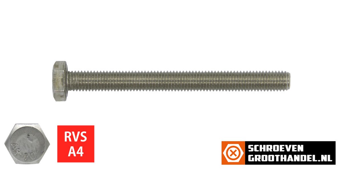 Alternatieve afbeelding voor Sechskantschrauben M16 x 70mm Edelstahl A4 DIN933 Vollgewinde 25 Stück