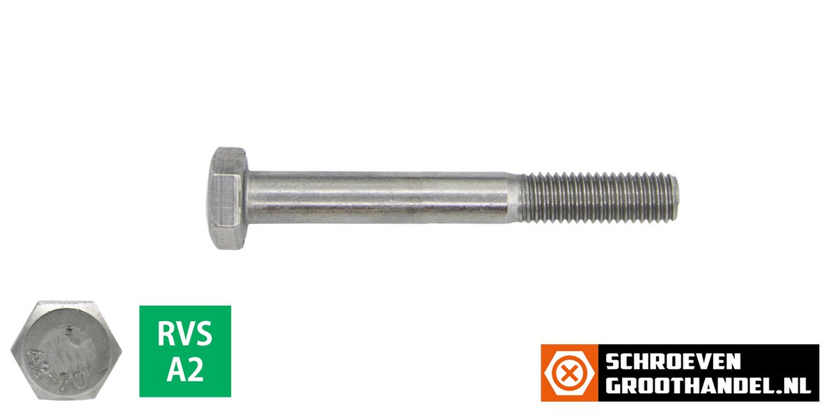 Alternatieve afbeelding voor Sechskantschrauben  M6 x 50mm Edelstahl A2 DIN931 mit Schaft 100 Stück