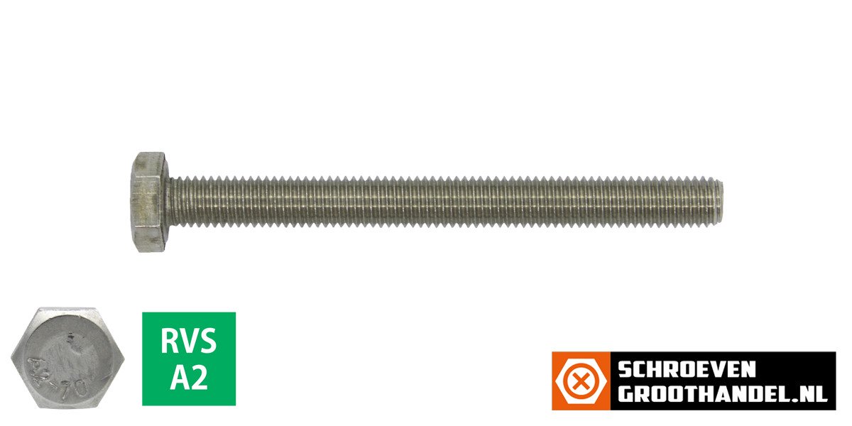 Alternatieve afbeelding voor Sechskantschrauben M6 x 80mm Edelstahl A2 DIN933 Vollgewinde 100 Stück