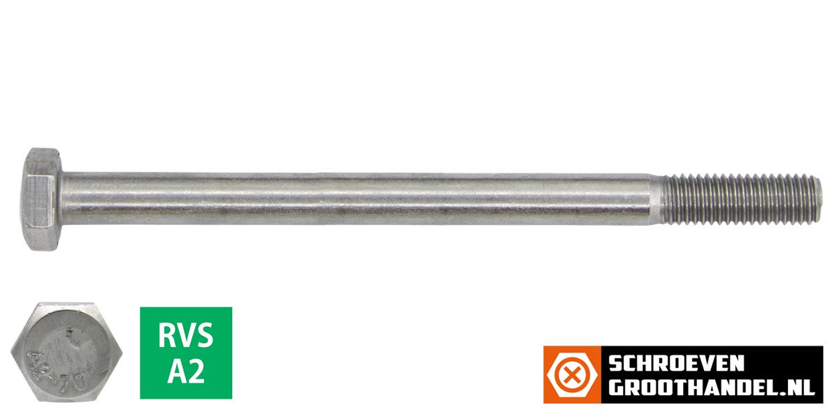 Alternatieve afbeelding voor Sechskantschrauben  M8 x 110mm Edelstahl A2 DIN931 mit Schaft 50 Stück