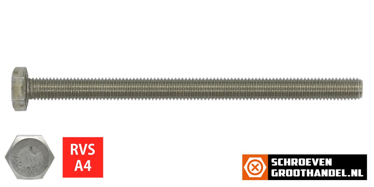 Alternatieve afbeelding voor Sechskantschrauben M8 x 120mm Edelstahl A4 DIN933 Vollgewinde 50 Stück