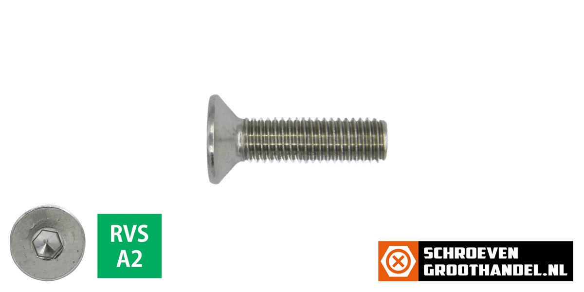 Alternatieve afbeelding voor Senkkopfschrauben inbus  M6 x 10mm Edelstahl A2 DIN7991 100 Stück