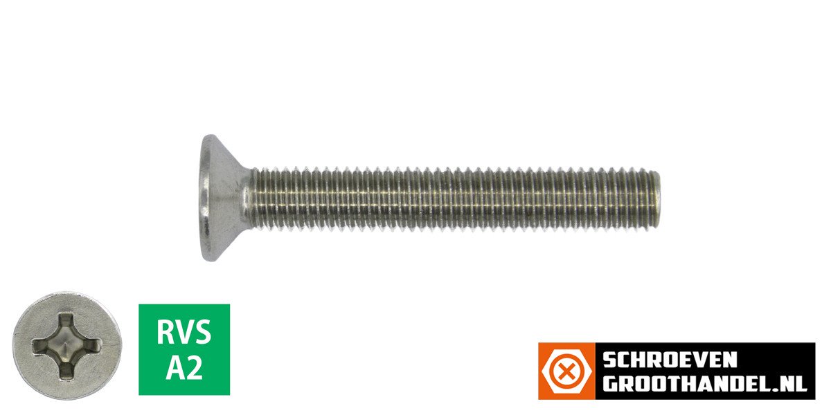 Alternatieve afbeelding voor Senkschrauben mit Kreuzschlitz M4 x 35mm DIN965 Edelstahl A2 philips 200 Stück