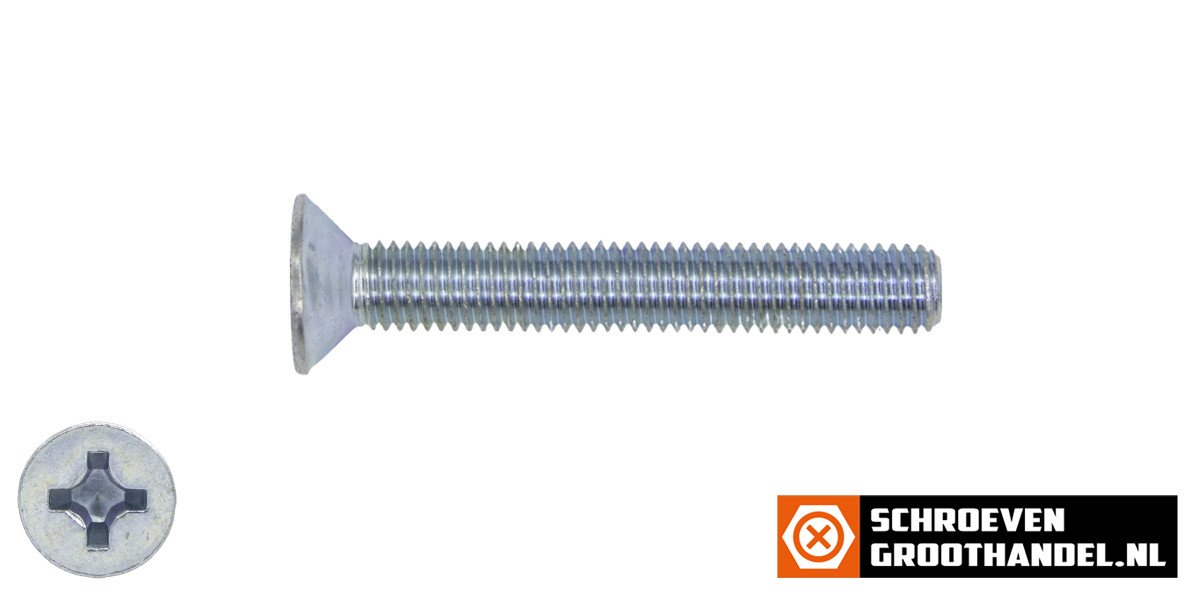 Alternatieve afbeelding voor Senkschrauben mit Kreuzschlitz M6 x 40mm DIN965 verzinkt philips 200 Stück