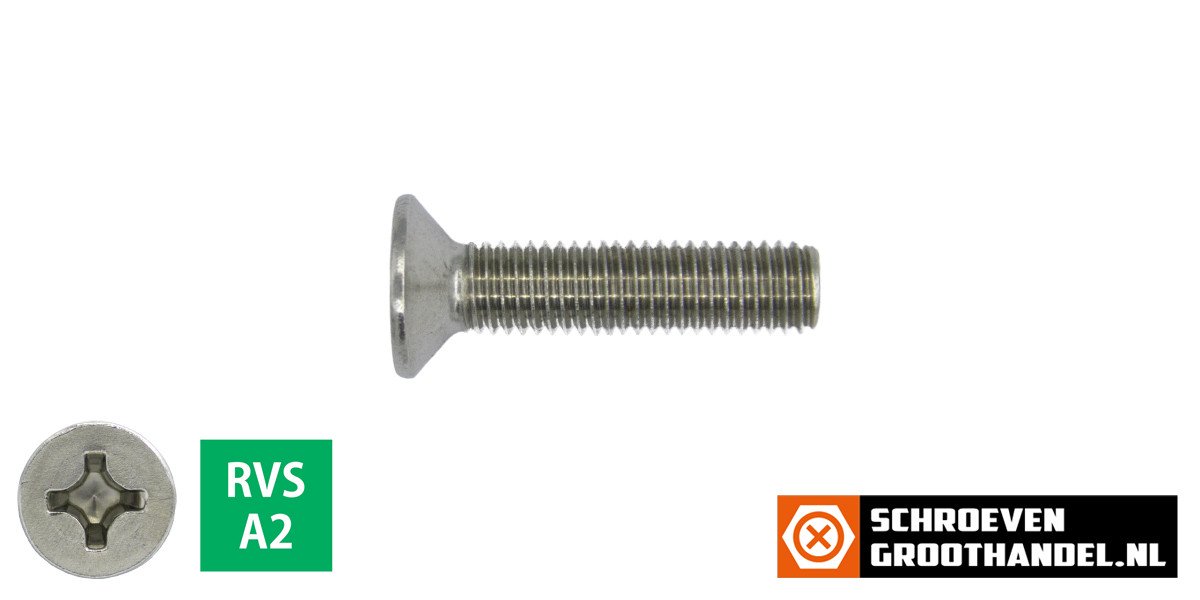 Alternatieve afbeelding voor Senkschrauben mit Kreuzschlitz M8 x 25mm DIN965 Edelstahl A2 philips 200 Stück