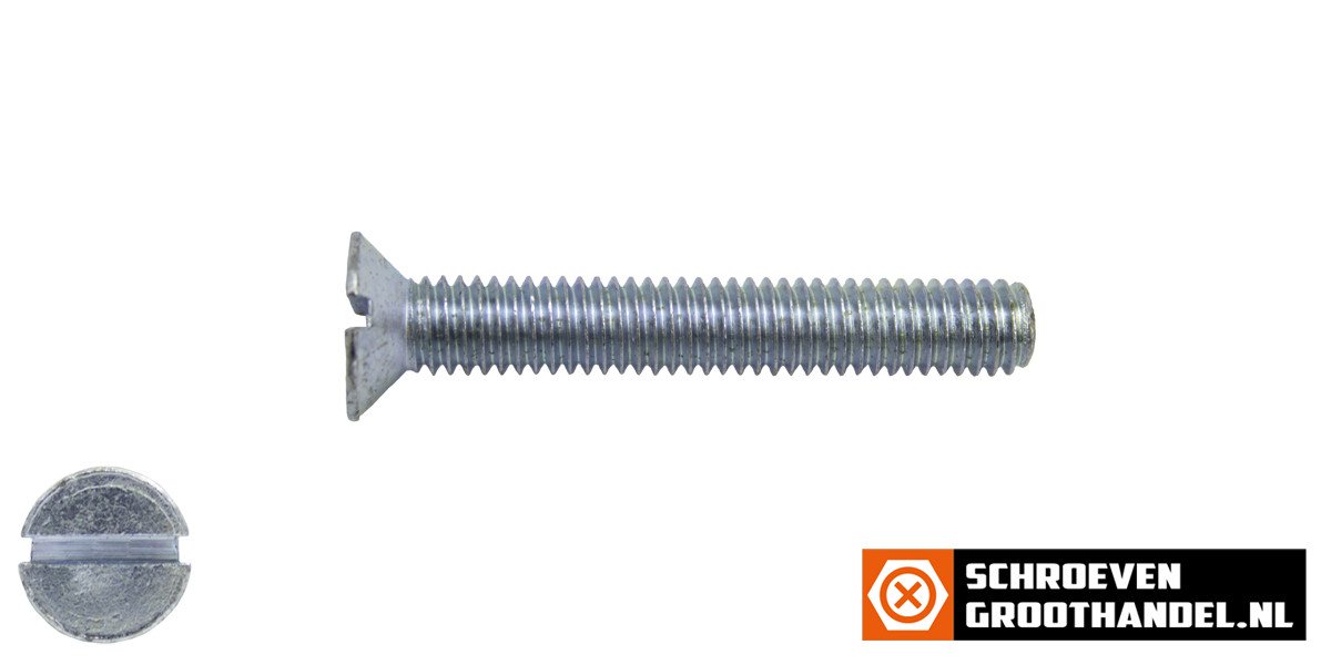 Alternatieve afbeelding voor Senkschrauben mit Schlitz M3 x 30mm DIN963 verzinkt  200 Stück