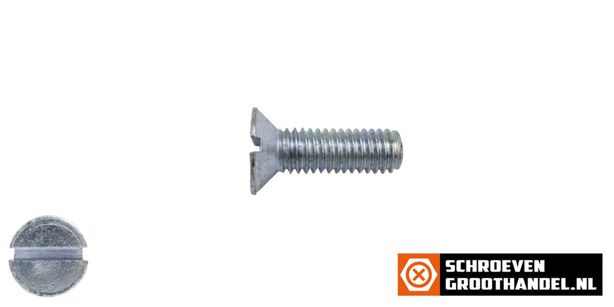 Alternatieve afbeelding voor Senkschrauben mit Schlitz M3 x 6mm DIN963 verzinkt  200 Stück