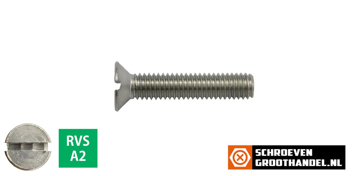 Alternatieve afbeelding voor Senkschrauben mit Schlitz M5 x 20mm DIN963 Edelstahl A2  200 Stück