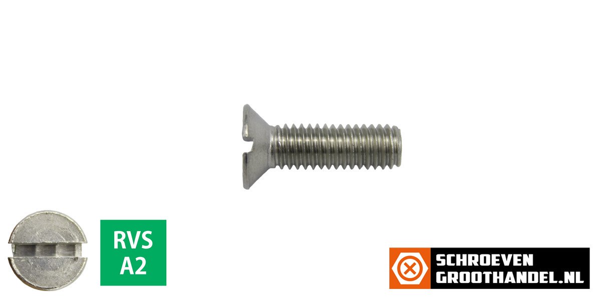 Alternatieve afbeelding voor Senkschrauben mit Schlitz M5 x 8mm DIN963 Edelstahl A2  200 Stück