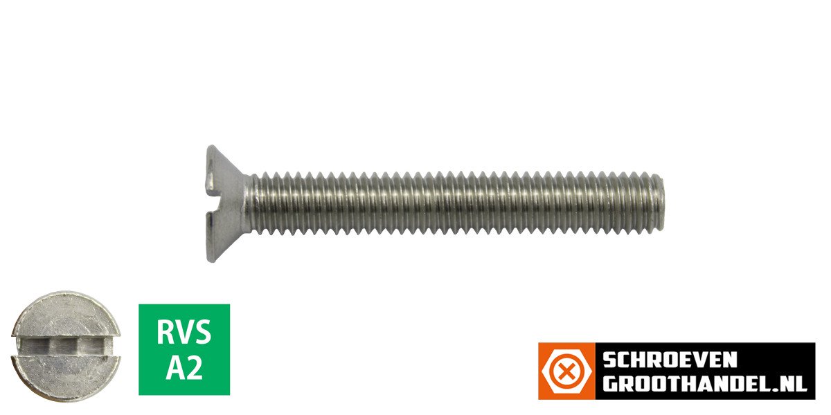 Alternatieve afbeelding voor Senkschrauben mit Schlitz M6 x 30mm DIN963 Edelstahl A2  200 Stück
