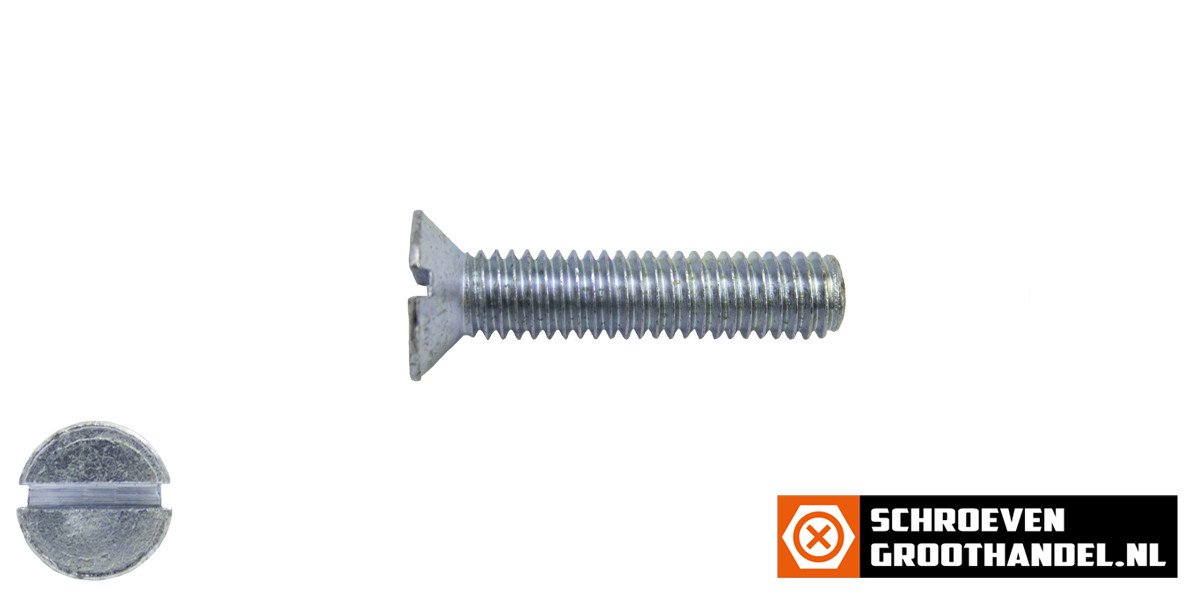 Alternatieve afbeelding voor Senkschrauben mit Schlitz M8 x 20mm DIN963 verzinkt  200 Stück