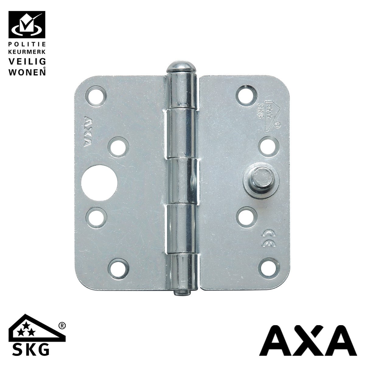 Alternatieve afbeelding voor Sicherheitsscharnier 89x89mm ungelagert Stahl runde Ecken SKG AXA