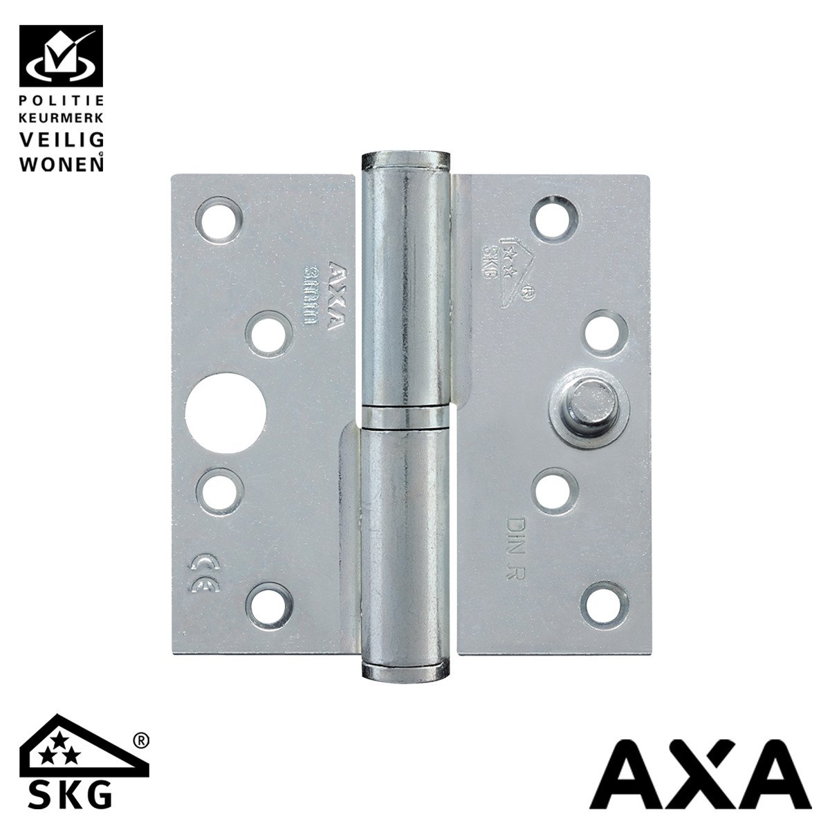 Alternatieve afbeelding voor Sicherheitsscharnier Kugelpaumelle 89x89mm rechts Stahl SKG*** AXA