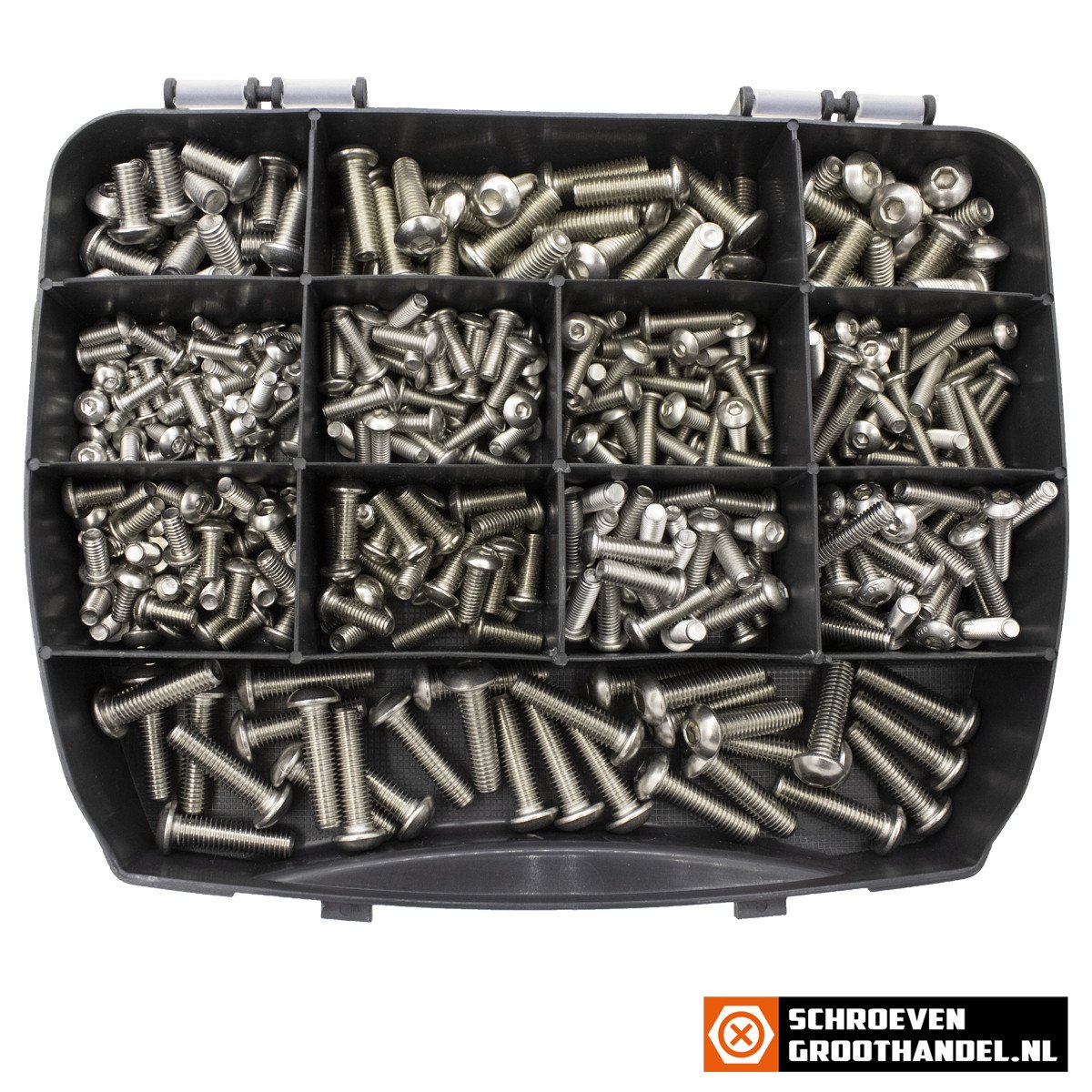Alternatieve afbeelding voor Sortimentskoffer Linsenschrauben ISO7380-1 M5-M6-M8 Edelstahl A4 (AISI-316) 415-teilig