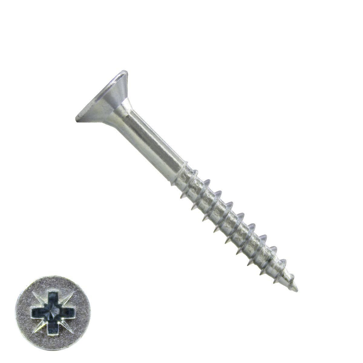 Alternatieve afbeelding voor Spanplattenschrauben 5x40/24mm verzinkt Senkkopf POZI-2 200 Stück