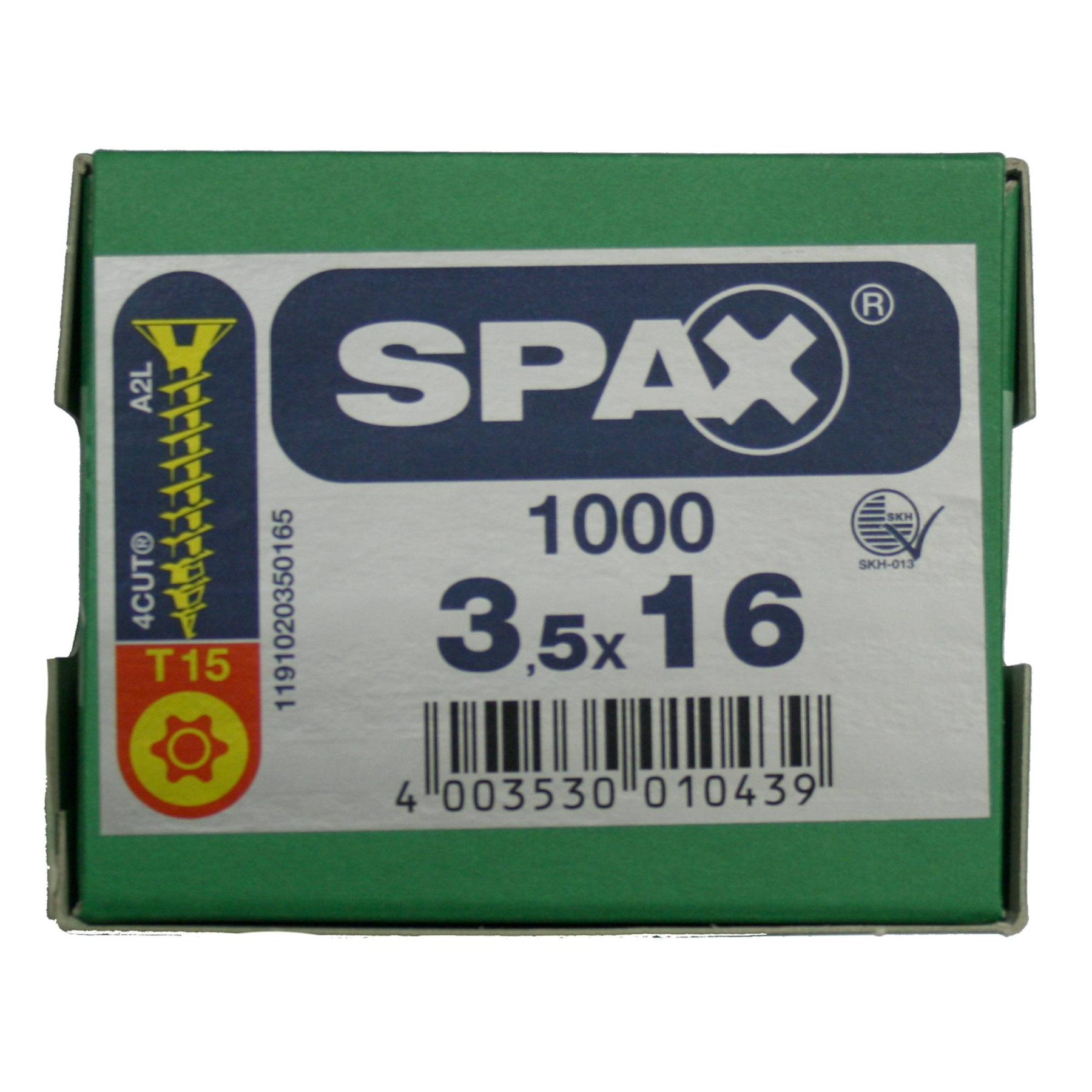 Alternatieve afbeelding voor Spax Spanplattenschrauben 3,5x16mm gelb verzinkt Senkkopf TORX 1000 Stück