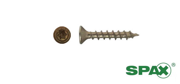 Alternatieve afbeelding voor Spax Spanplattenschrauben 3,5x16mm gelb verzinkt Senkkopf TORX 200 Stück