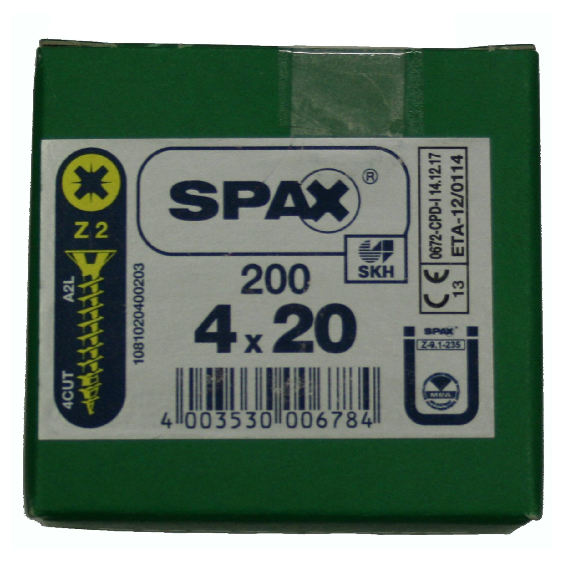 Alternatieve afbeelding voor Spax Spanplattenschrauben 4x20mm gelb verzinkt Senkkopf POZI 200 Stück