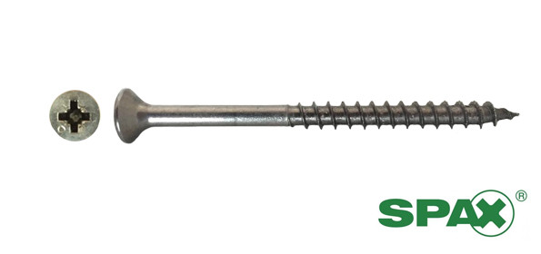Alternatieve afbeelding voor Spax Spanplattenschrauben 5x80mm Teilgewinde Edelstahl A2 Senkkopf POZI 100 Stück