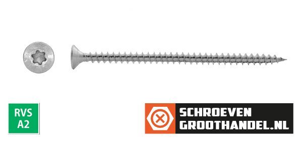 Alternatieve afbeelding voor Spanplattenschrauben 10x100mm Edelstahl A2 Senkkopf TORX-40 100 Stück