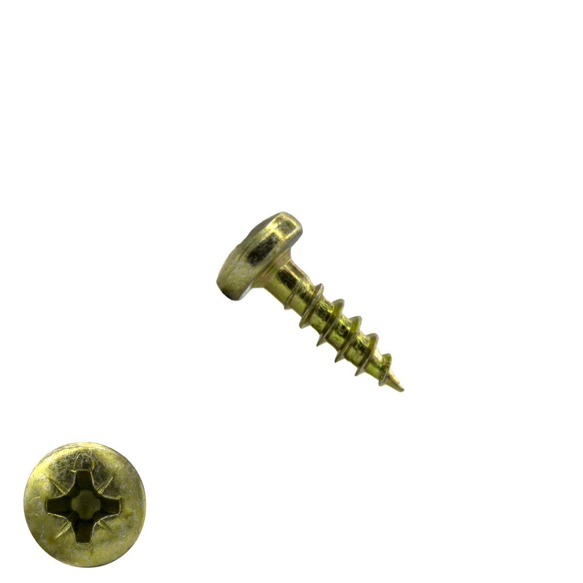 Alternatieve afbeelding voor Spanplattenschrauben 3,5x12mm gelb verzinkt Linsenkopf POZI-2 200 Stück