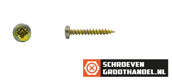 Alternatieve afbeelding voor Spanplattenschrauben 3,5x20mm gelb verzinkt Linsenkopf POZI-2 200 Stück