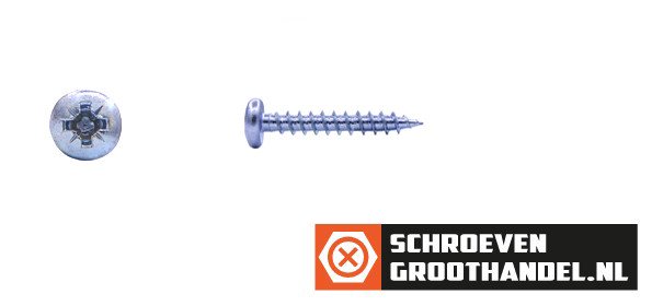 Alternatieve afbeelding voor Spanplattenschrauben 3,5x25mm verzinkt Linsenkopf POZI-2 200 Stück