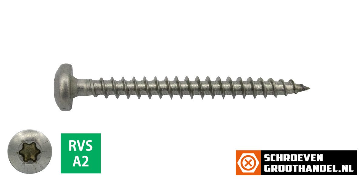 Alternatieve afbeelding voor Spanplattenschrauben 3,5x40mm Edelstahl A2 Linsenkopf TORX 500 Stück