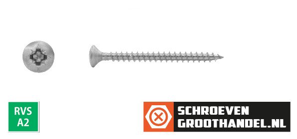 Alternatieve afbeelding voor Spanplattenschrauben 3,5x40mm Edelstahl A2 Linsensenkkopf POZI-2 200 Stück