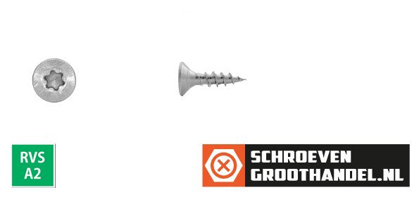 Alternatieve afbeelding voor Spanplattenschrauben 3x12mm Edelstahl A2 Senkkopf TORX-10 200 Stück
